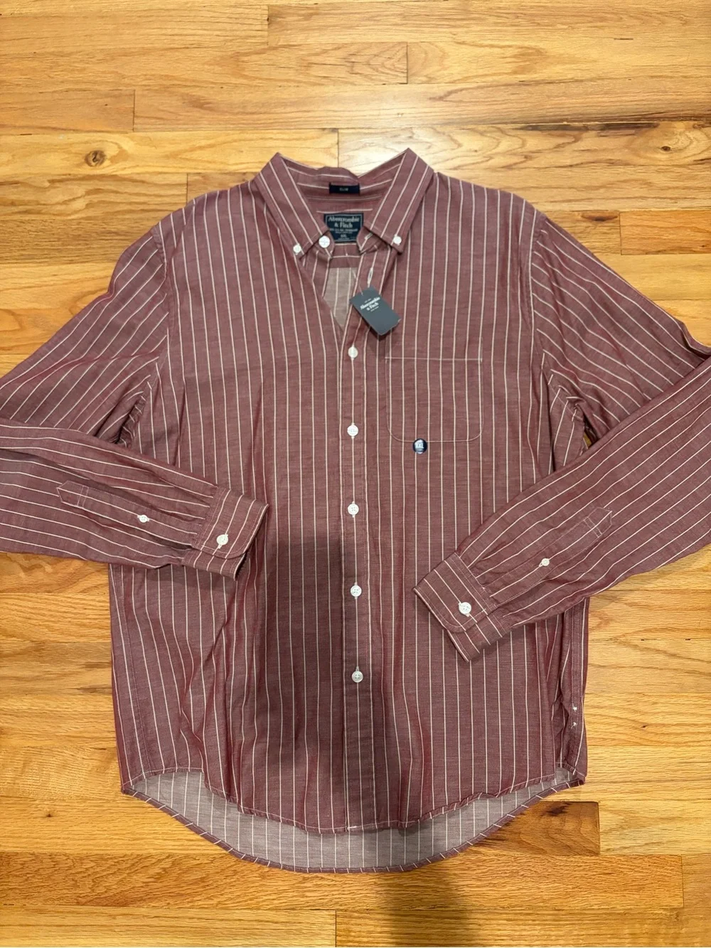 Y2K Abercrombie & Fitch NWT XXL Slim Stripe Button Down Shirt 100% Cotton